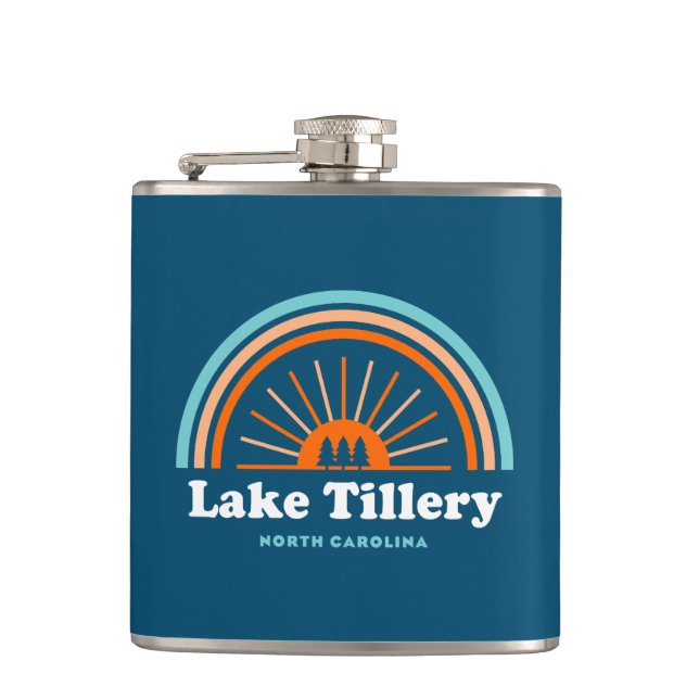 Lake Tillery North Carolina Rainbow Flask (Front)
