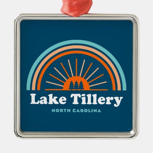 Lake Tillery North Carolina Rainbow Metal Ornament