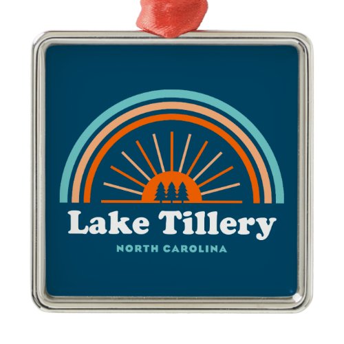 Lake Tillery North Carolina Rainbow Metal Ornament