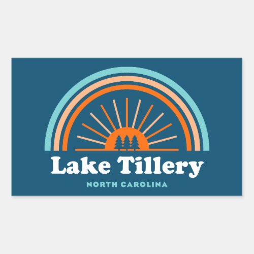 Lake Tillery North Carolina Rainbow Rectangular Sticker