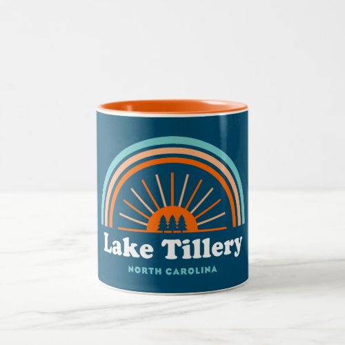 Lake Tillery North Carolina Rainbow Two_Tone Coffee Mug
