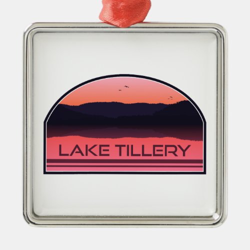 Lake Tillery North Carolina Red Sunrise Metal Ornament