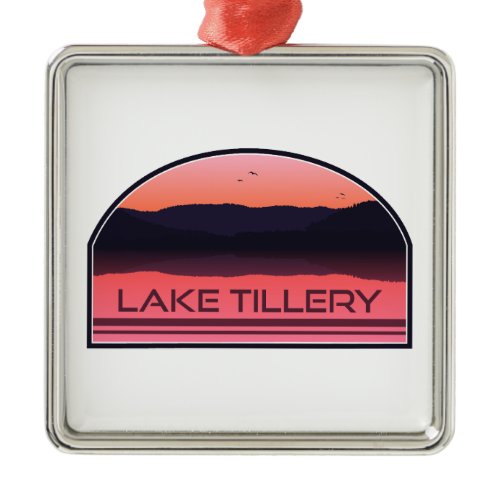 Lake Tillery North Carolina Red Sunrise Metal Ornament