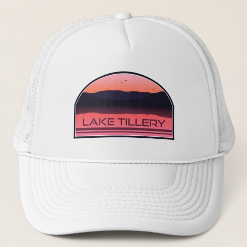 Lake Tillery North Carolina Red Sunrise Trucker Hat