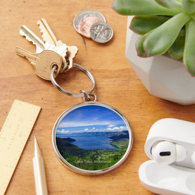 Lake Toba, Indonesia scenic photograph Keychain (Desk)