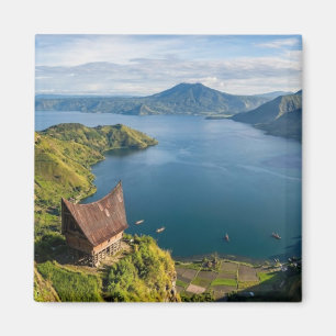 Lake Toba Sumatra Indonesia Volcano Landscape Magnet