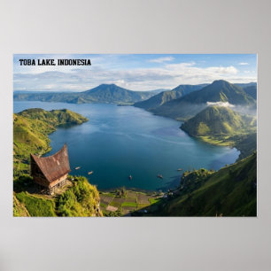 Lake Toba Sumatra Indonesia Volcano Landscape Poster