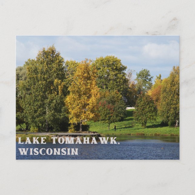 Lake Tomahawk Wisconsin Postcard (Front)