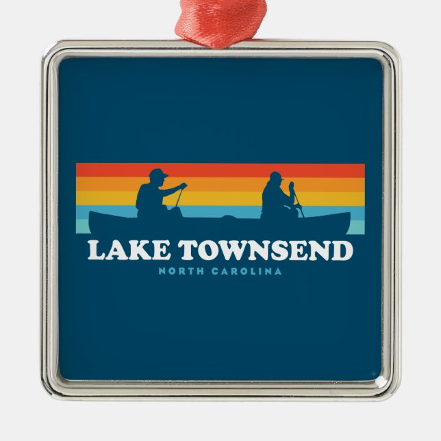 Lake Townsend North Carolina Canoe Metal Ornament (Front)