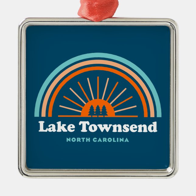 Lake Townsend North Carolina Rainbow Metal Ornament (Front)