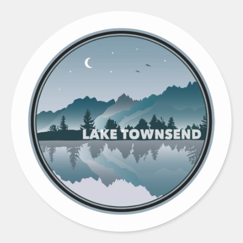 Lake Townsend North Carolina Reflection Classic Round Sticker