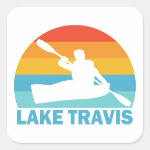 Lake Travis Austin Texas Kayak Square Sticker
