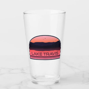 Lake Travis Austin Texas Red Sunrise Glass