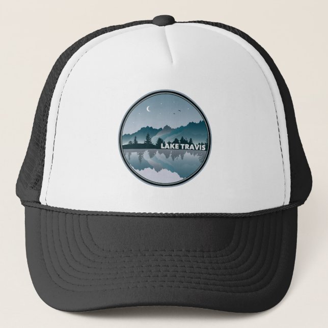 Lake Travis Austin Texas Reflection Trucker Hat (Front)