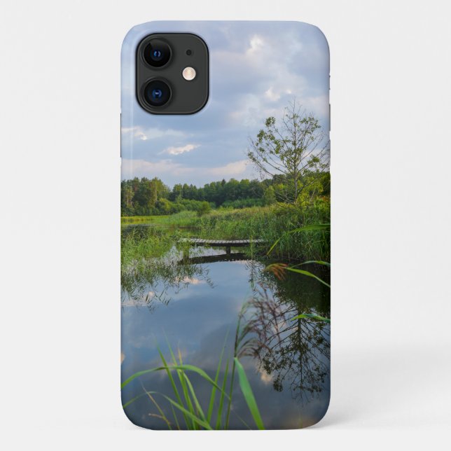 Lake Trees Sky Pier Belarus Nature iPhone 11 Case (Back)