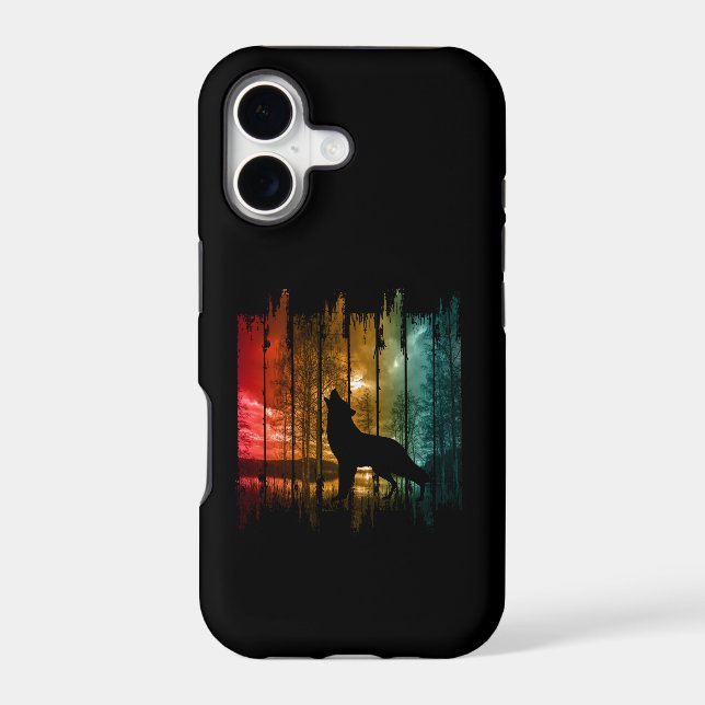 LAKE TREES WOLF HOWLING IPHONE CASE (Back)
