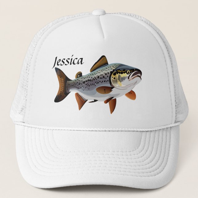 Lake Trout Customizable  Trucker Hat (Front)