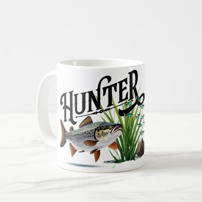 Lake Trout Hunting A School Of Minnows Coffee Mug (Front Left)