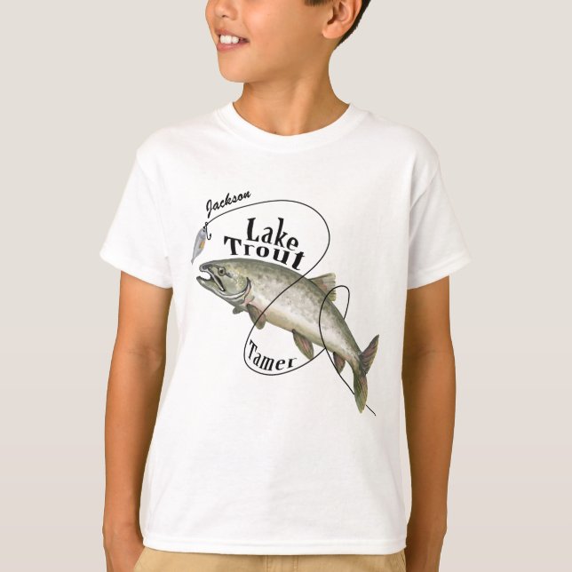 Lake Trout Tamer Boy's Customizable T-shirt. T-Shirt (Front)
