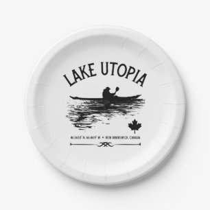 Lake Utopia New Brunswick Canada Lakes - Kayaker  Paper Plates