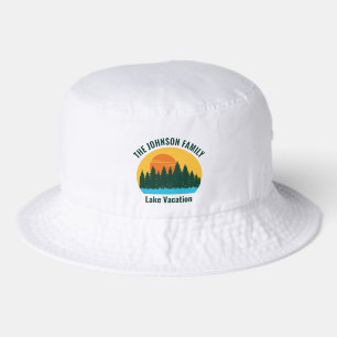 Lake Vacation Sunset Custom Family Reunion Bucket Hat