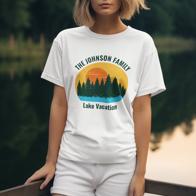Lake Vacation Sunset Personalized Women's T-Shirt (Creator Uploaded)
