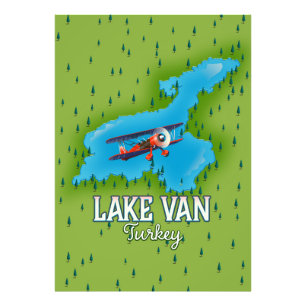 Lake Van Turkey Map Photo Print