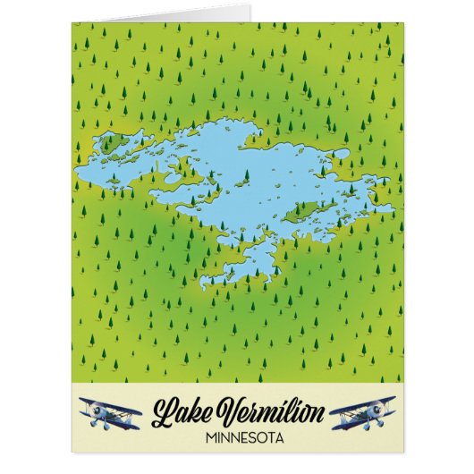 Lake Vermilion Minnesota map Cards (Front)