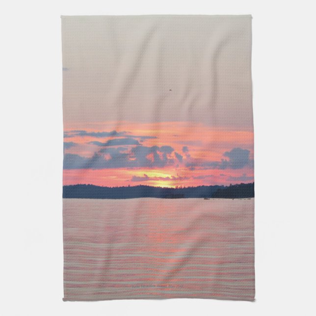 Lake Vermilion Sunset Kitchen Towel (Vertical)