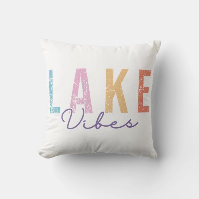 Lake Vibes Throw Pillow (Front)