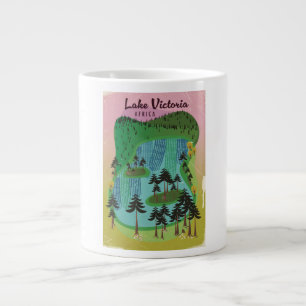 Lake Victoria African travel poster Giant Coffee Mug