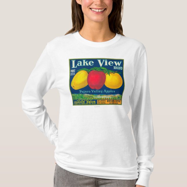 Lake View Apple Label - Watsonville, CA T-Shirt (Front)