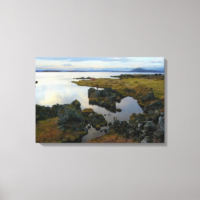Lake view at Myvatn canvas print (Front)