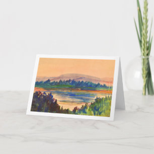 Lake View & Egrets at Sunrise - Simpler Times Letterpress Thank You Card