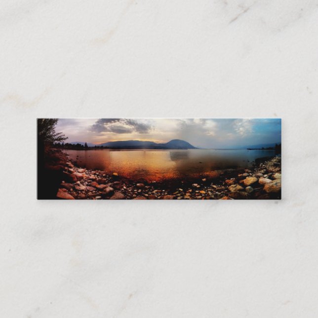 Lake View Mountain Bookmark Mini Business Card (Front)