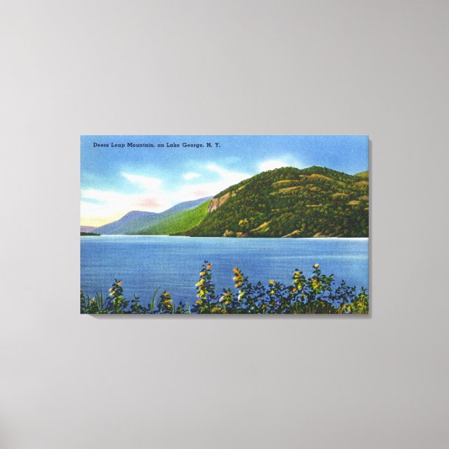 Lake View of Deers Leap Mountain Canvas Print (Front)