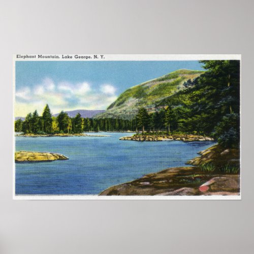 Lake View of Elephant Mountain Poster