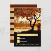 Lake View Tree Fall Wedding RSVP Card (Front/Back)
