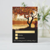 Lake View Tree Fall Wedding RSVP Card (Standing Front)