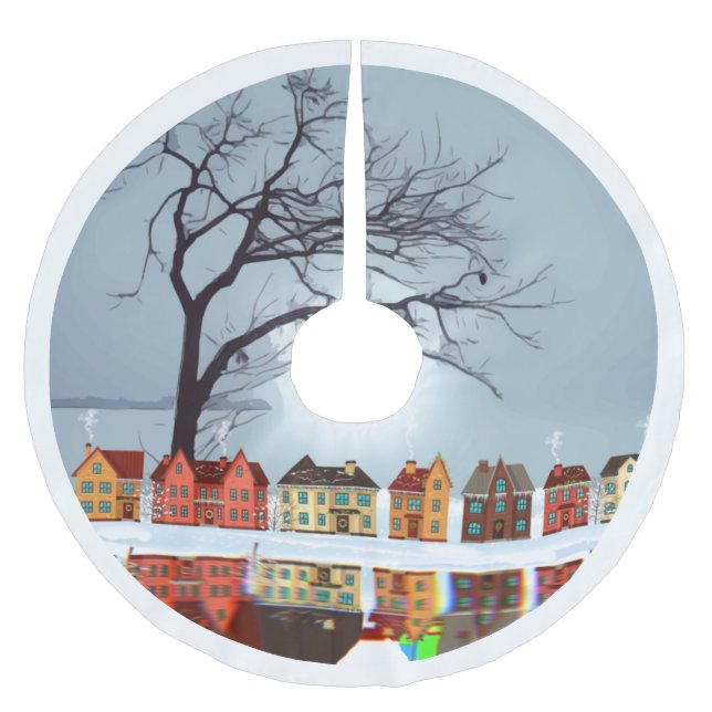 Lake Village Reflection Brushed Polyester Tree Ski Skirt (Front)