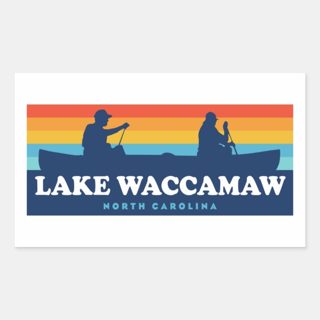 Lake Waccamaw North Carolina Canoe Rectangular Sticker (Front)