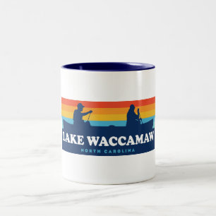 Lake Waccamaw North Carolina Canoe Two-Tone Coffee Mug