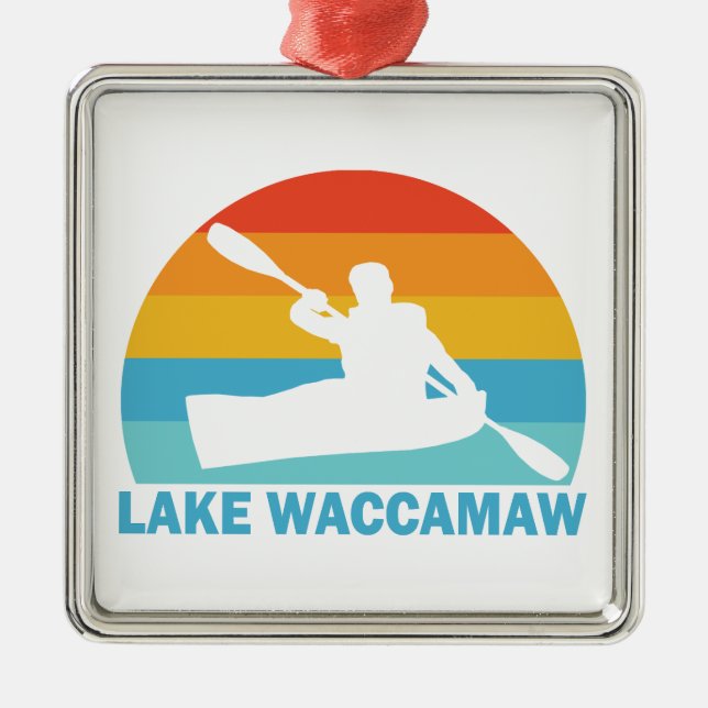 Lake Waccamaw North Carolina Kayak Metal Ornament (Front)
