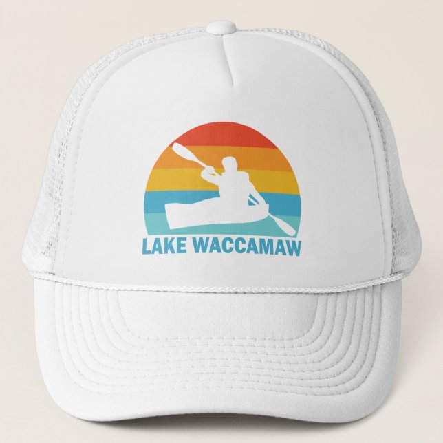 Lake Waccamaw North Carolina Kayak Trucker Hat (Front)