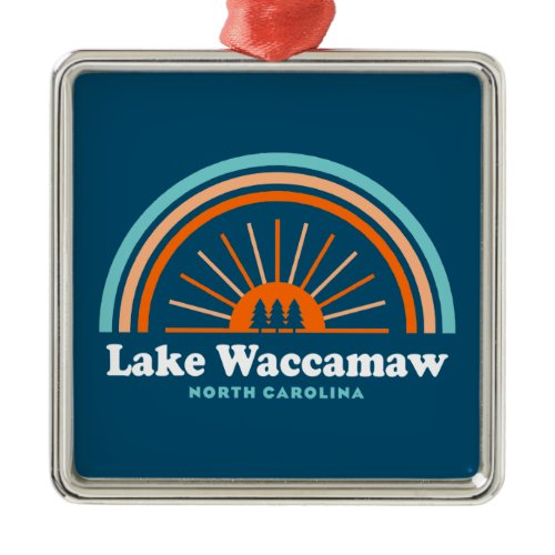 Lake Waccamaw North Carolina Rainbow Metal Ornament