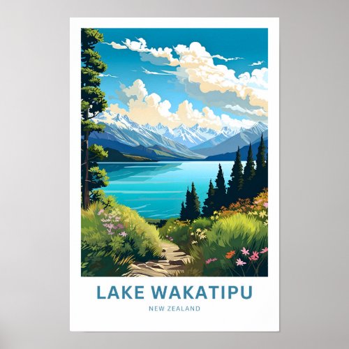 Lake Wakatipu New Zealand Travel Print