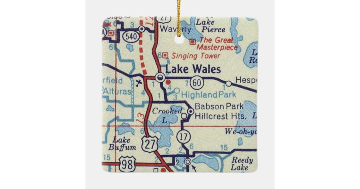 Lake Wales Florida Map Ceramic Ornament Zazzle