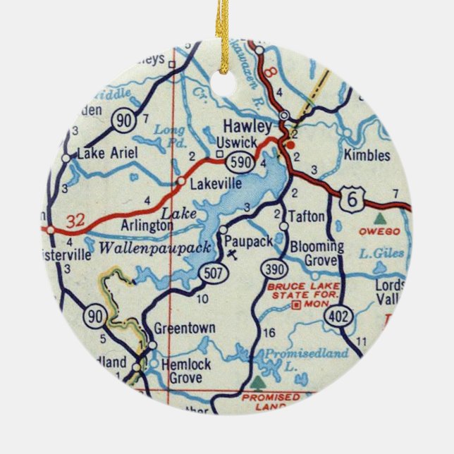 Lake Wallenpaupack Ceramic Ornament (Back)