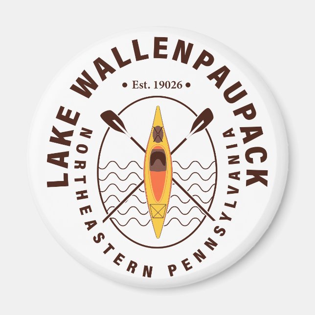 Lake Wallenpaupack Pennsylvania Kayaking Fishing Magnet (Front)