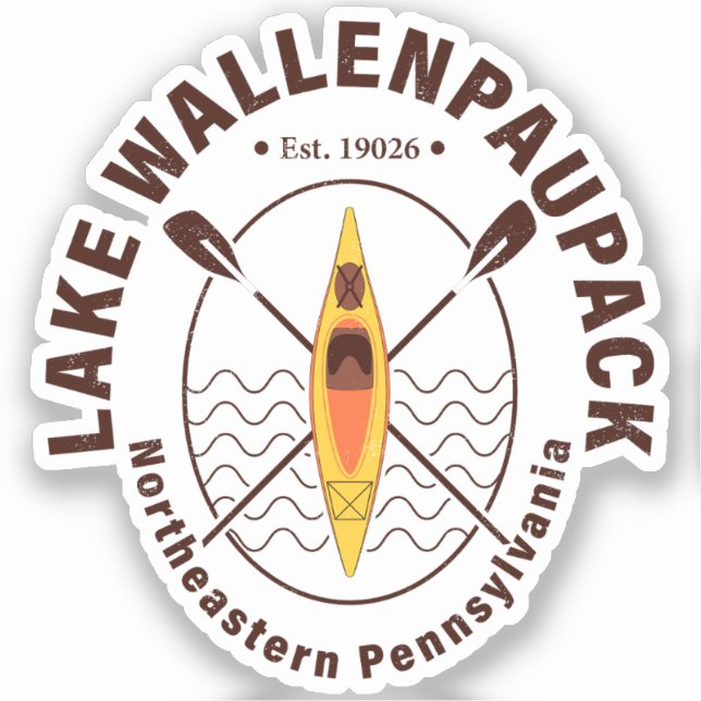 Lake Wallenpaupack Pennsylvania Kayaking Fishing Sticker (Front)